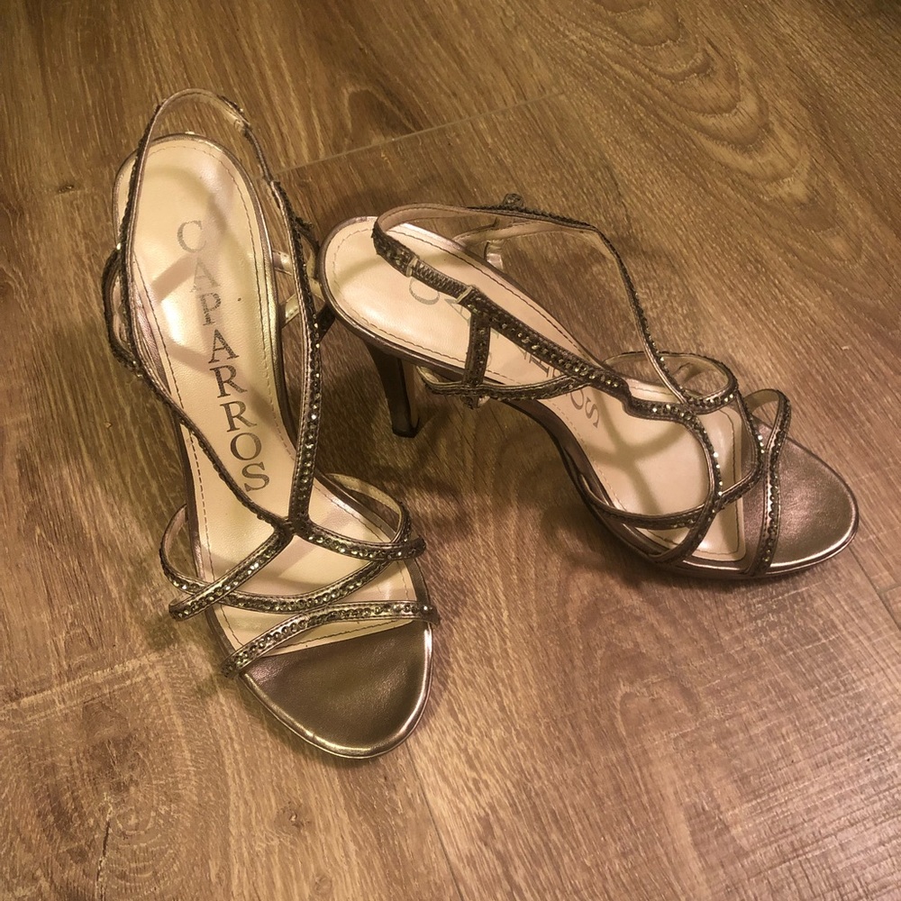 Caparros gold heels special occasion